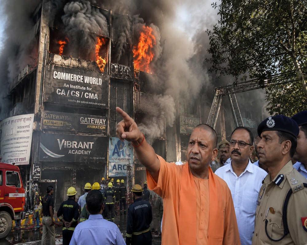 Aliganj fire incident Yogi Adityanath's 1